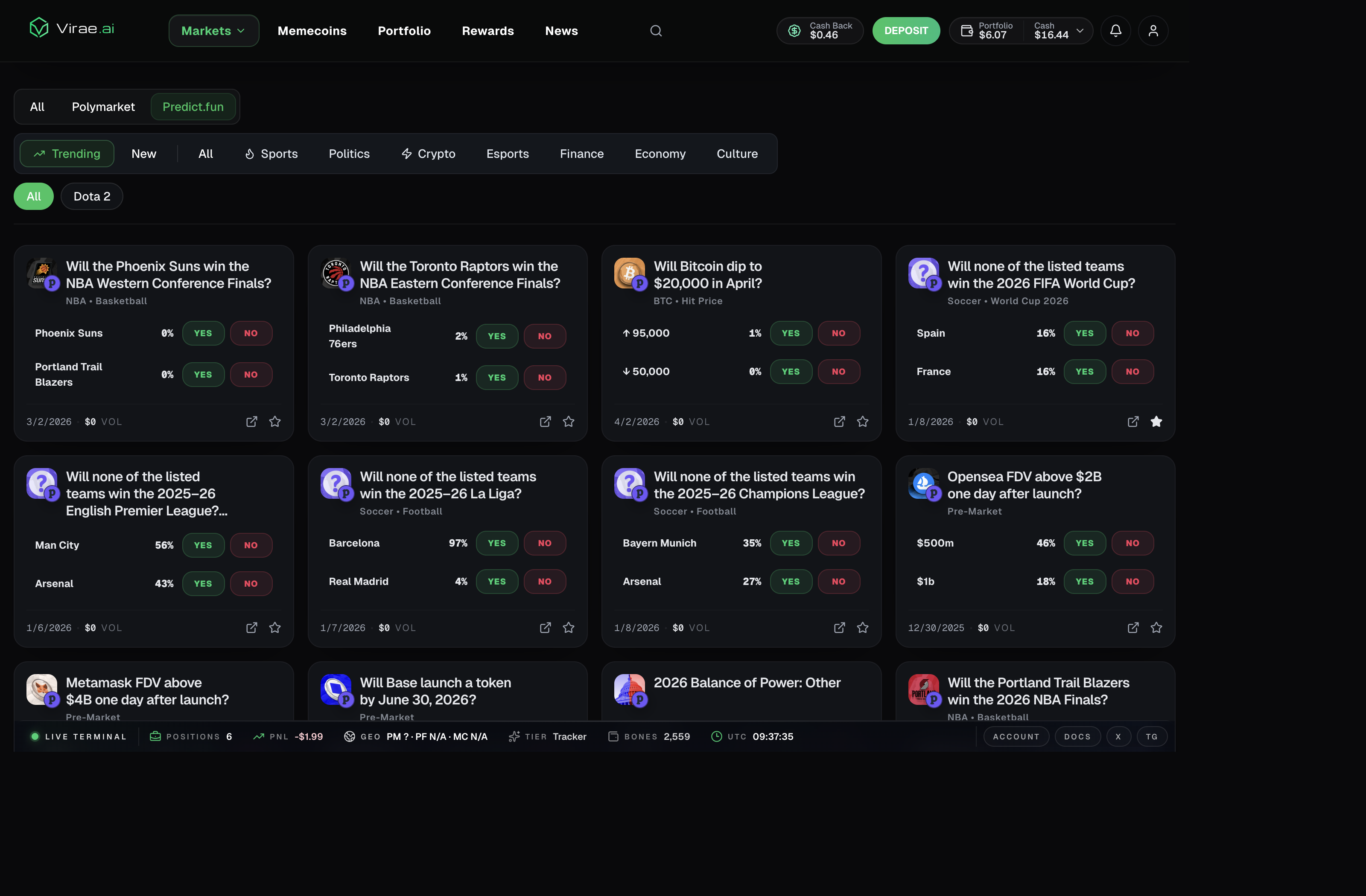 Virae Predict.fun market view